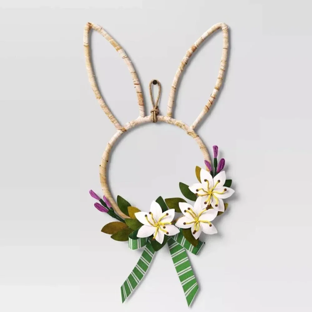Target Easter Bunny Decorative Wreath Floral Ribbon Threshold™ 20.5